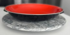 Vintage Red Enamel Saute Pan by Emo Celje Yugoslavia picture