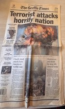 September 12, 2001 Seattle Times Newspaper 9/11 Twin Towers Terrorist Attack picture
