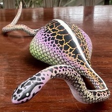 Vintage Oaxacan Wood Carving Medardo Blas Snake Mexican Alebrije Folk Art 14.5” picture