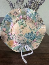 Vintage Linda Edgington Canada Floral Hat Wall Hanging Victorian Cottage Décor picture