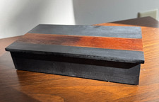 MCM HARPSWELL HOUSE Black Slate & Inlay Walnut Wood Box Boston Arts Fest Program picture