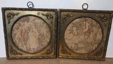 VTG Sungott Art Studio 1800's Style Italian Florentine Frame Courting Tapestries picture