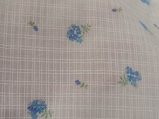 White Window Pane Dimity, Tiny Blue Flowers, Cotton  Doll Clothes 2 1/2Yd x 45