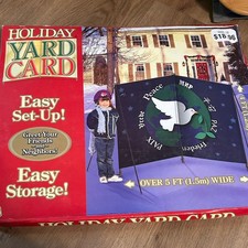 Gemmy VTG Holiday Yard Card Peace & Dove Christmas Season NEW 5ft Wide 2007 rare picture