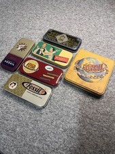 Vintage Fossil Watch Tin Boxes Lot of 6 1990s Retro Advertising Collectible Tins picture