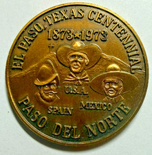 Vintage El Paso Texas Centennial Coin Old Spanish Trail Gateway Mexico 1873-1973 picture