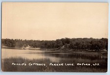 c1910's Phillips Cottages Parker Lake Oxford Wisconsin WI RPPC Photo Postcard picture