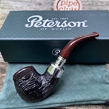Peterson Newgrange Spigot Bent Billiard (XL90) Fishtail Pipe Sterling Silver picture