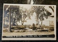 c1914 RPPC Fountain At BAYSIDE PARK CLEAR LAKE IOWA IA Real Photo Post Card picture