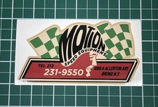 NEW MOTION Speed Equipment Bronx NY. Vintage 60's Racing Decal sticker picture