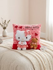 VTG 2007 Sanrio 3D Hello Kitty Plush Throw Pillow NWT Cafe Polka Dot RARE Y2K picture