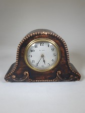Vintage French 8 Day Mantle Clock Case & Movement For Repair Restoration Parts picture