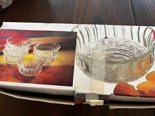 Vintage Clear Glass Nappy Bowls with Handles 4 1/2