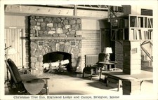 Bridgton ME Inn Fireplace Interior c1940s-50s Real Photo Vintage Postcard bhn picture