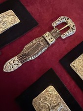 WONDERFUL NEW BOHLIN SOLID SILVER BUCKLE SET picture