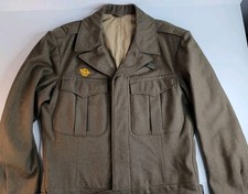 Vintage Army 38R WWII Cropped Field Uniform Ike Jacket Olive Green Wool USA picture