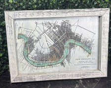 Wood Pictured Framed Copper New Orleans City View 1878 Mississippi River Picture picture