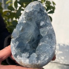 4.23LB Natural Blue Celestite Geode QuartzCrystal Mineral Specimen Healing picture