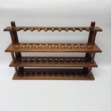 Vintage MCM Decatur Large 3 Tier Wooden Walnut 36 Pipe Rack picture