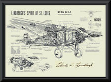Charles Lindbergh Autograph Reprint Diagram of Ryan-M2 On Fine Linen Paper P049 picture