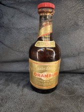 Vintage Drambuie Liqueur Bottle Amber Glass Federal Law Forbids Empty Prop 80ch picture