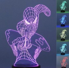 3D Super Hero Spider Man LED Night Light Illusion Table Desk Lamp Gift 7 Color picture