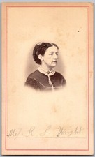 ANTIQUE CDV CIRCA 1860s J. ATWATER GORGEOUS LADY IN DRESS ANGELICA NY picture