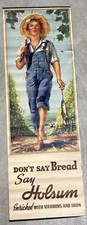Holsum Bread Vintage Advertising Store Paper Banner Fishing 35”x11.5” picture