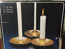 Set of 2 vintage Denmark candleholders multi sizes gold heavy metal Easter table picture