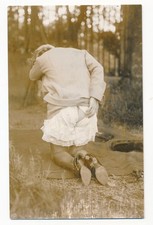 c1905 Risque Woman Posing OUTSIDE  RPPC Photo Unposted Antique Postcard  B picture