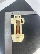 Vintage CMP A-535 Plastic Holy Water Font Wall Cross Catholic Italy Religious picture