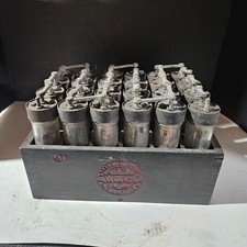 #2 Antique 48v Willard 1110 Radio Glass Jar Wet Cell B Battery Bank wood lead picture