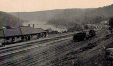 C.1910 Lackawaxen PA Steam Locomotive Train Railroad Station Vintage Postcard picture
