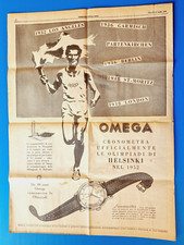 CORRIERE DELLA EVENING 31 JULY 1952 ADVERTISEMENT OMEGA OLYMPICS HELSINKI-CHURCHILL picture