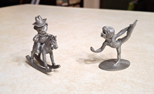 Vintage Spoontiques Pewter Figurines Lot Miniatures Figures Dancer Rocking Horse picture