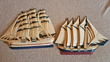 Vintage Burwood Homco Clipper Ship Wall Plaque Pair Nautical Decor 3331 Set of 2 picture