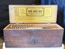 Antique Russell Jennings Spur Auger Bits Set Fig. No. 100 in Original Box picture