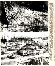 LG1 1971 UPI Wire Photo CHICAGO FIRES 100YRS APART Kate O'Leary Hay Barn Blaze picture