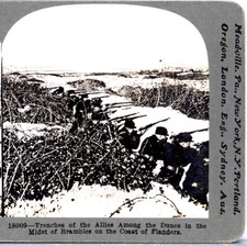 WW1, Trenches Of The Allies Among Dunes, Coast Of Flanders--Stereoview Q73 picture