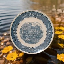 Currier Ives Taylor, Smith & Taylor Dinner Plate Blue Scene 10 3/8