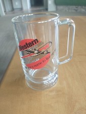 Western Airlines Vintage Glass Stein/Mug, Circa 1970's/80's.  Bright Colors  picture