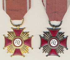 Soviet ERA Medal red Order Banner Badge Communist Poland Cross of Merit  (1434) picture