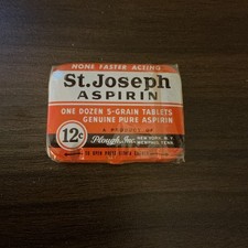 St. Joseph Vintage Adult Aspirin Tin with Original Directions And Tablets Sealed picture