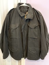 Vtg US Military M65 Field Jacket W/Hidden Hood Black Sz L Golden Mfg picture