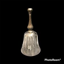Vintage Leonard 6-5/8” Crystal Bell With Silver Plated Handle Made in Italy picture