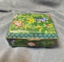 Vintage Chinese cloisonné enamel export trinket box 1920s to 1950s picture