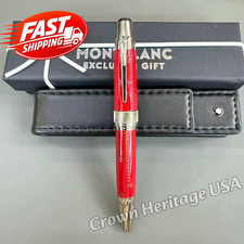 MONTBLANC Antoine de Saint-Exupery Writers Edition Red Silver Fountain Pen picture