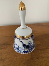Vintage Royal Blue With Gold Trimmed Peacock Collectors Bell Made In Japan picture