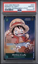 One Piece Monkey D Luffy 1st Anniversary Tournament P-037 PSA 10 Gem Mint picture