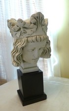 King Clovis 11 Head On Pedestal Medieval Abbey of St Denis France Royalty VTG picture